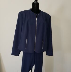 Navy Plus Blue Zip-Up Jacket By Calvin Klein